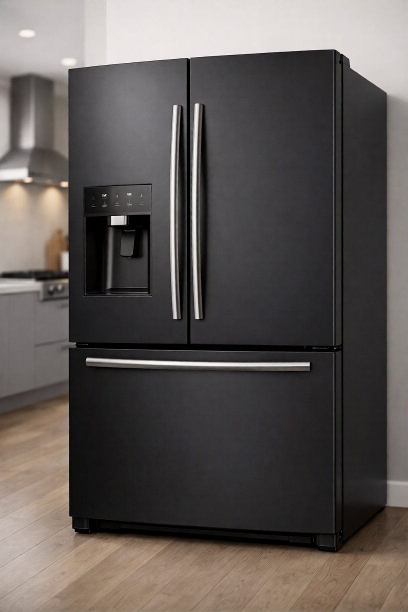Fridge vinyl wrapping — before and after transformation